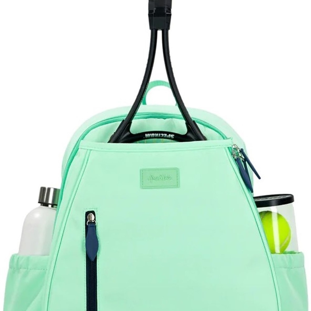 Ame and Lulu Mint Green with navy trim Backpack Tennis